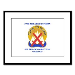 10MTN4BCTP - M01 - 02 - DUI - 4th BCT - Patriots with Text - Large Framed Print