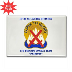 10MTN4BCTP - M01 - 01 - DUI - 4th BCT - Patriots with Text - Rectangle Magnet (100 pack)