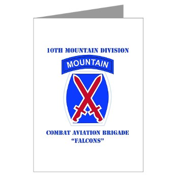 10MTNCABF - M01 - 02 - DUI - Combat Aviation Brigade - Falcons with text - Greeting Cards (Pk of 10)