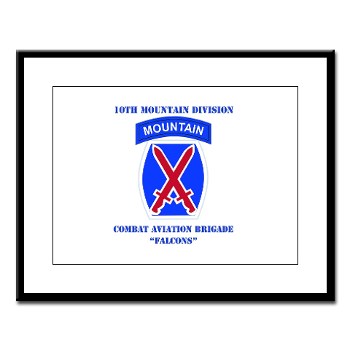 10MTNCABF - M01 - 02 - DUI - Combat Aviation Brigade - Falcons with text - Large Framed Print