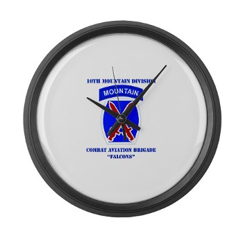 10MTNCABF - M01 - 03 - DUI - Combat Aviation Brigade - Falcons with text - Large Wall Clock - Click Image to Close
