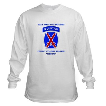 10MTNCABF - A01 - 03 - DUI - Combat Aviation Brigade - Falcons with text - Long Sleeve T-Shirt