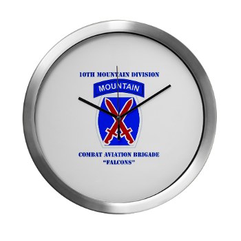 10MTNCABF - M01 - 03 - DUI - Combat Aviation Brigade - Falcons with text - Modern Wall Clock