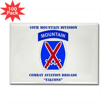10MTNCABF - M01 - 01 - DUI - Combat Aviation Brigade - Falcons with text - Rectangle Magnet (100 pack)