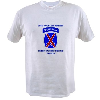 10MTNCABF - A01 - 04 - DUI - Combat Aviation Brigade - Falcons with text - Value T-shirt