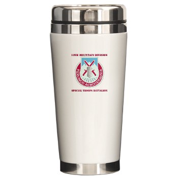 10MTNDSTB - M01 - 03 - DUI - 10th Division - Special Troops Bn with Text - Ceramic Travel Mug