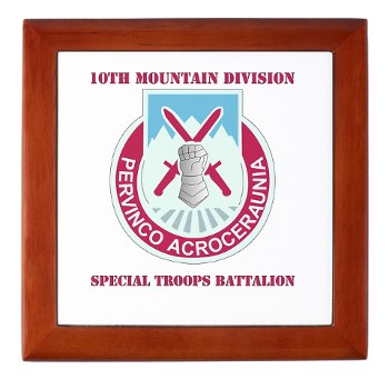 10MTNDSTB - M01 - 03 - DUI - 10th Division - Special Troops Bn with Text - Keepsake Box