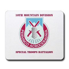 10MTNDSTB - M01 - 03 - DUI - 10th Division - Special Troops Bn with Text - Mousepad