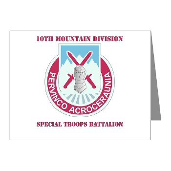 10MTNDSTB - M01 - 02 - DUI - 10th Division - Special Troops Bn with Text - Note Cards (Pk of 20)