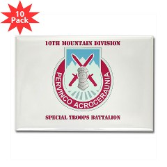 10MTNDSTB - M01 - 01 - DUI - 10th Division - Special Troops Bn with Text - Rectangle Magnet (10 pack) - Click Image to Close