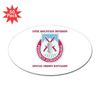 10MTNDSTB - M01 - 01 - DUI - 10th Division - Special Troops Bn with Text - Sticker (Oval 50 pk)