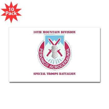 10MTNDSTB - M01 - 01 - DUI - 10th Division - Special Troops Bn with Text - Sticker (Rectangle 10 pk) - Click Image to Close