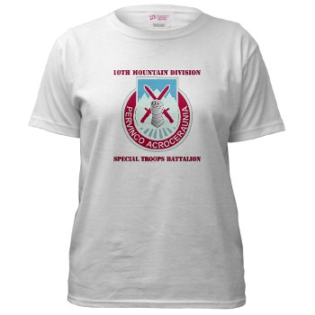 10MTNDSTB - A01 - 04 - DUI - 10th Division - Special Troops Bn with Text - Women's T-Shirt