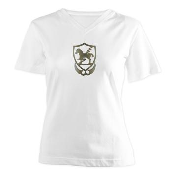 10SFGA - A01 - 04 - 10th Special Force Group (Airborne) - Women's V-Neck T-Shirt