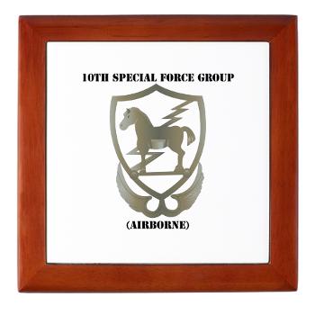 10SFGA - M01 - 03 - 10th Special Force Group (Airborne) with Text - Keepsake Box