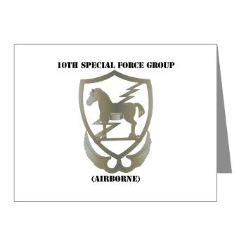 10SFGA - M01 - 02 - 10th Special Force Group (Airborne) with Text - Note Cards (Pk of 20)