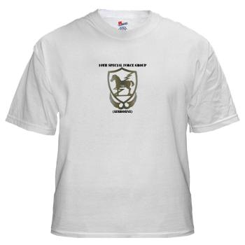10SFGA - A01 - 04 - 10th Special Force Group (Airborne) with Text - White t-Shirt