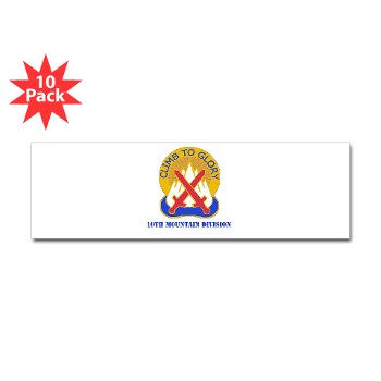 10mtn - M01 - 01 - DUI - 10th Mountain Division with Text Sticker (Bumper 10 pk) - Click Image to Close