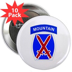 10mtn - M01 - 01 - SSI - 10th Mountain Division 2.25" Button (10 pack)