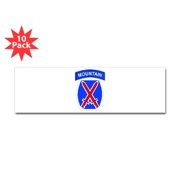 10mtn - M01 - 01 - SSI - 10th Mountain Division Sticker (Bumper 10 pk)
