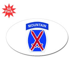 10mtn - M01 - 01 - SSI - 10th Mountain Division Sticker (Oval 50 pk)