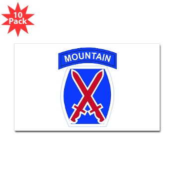 10mtn - M01 - 01 - SSI - 10th Mountain Division Sticker (Rectangle 10 pk)