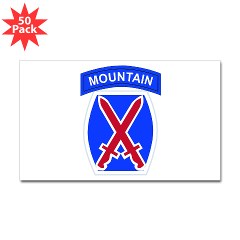 10mtn - M01 - 01 - SSI - 10th Mountain Division Sticker (Rectangle 50 pk) - Click Image to Close