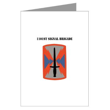 1101SB - M01 - 02 - 1101st Signal Brigade with Text - Greeting Cards (Pk of 10) - Click Image to Close