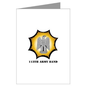 113AB - M01 - 02 - 113th Army Band with Text - Greeting Cards (Pk of 20) - Click Image to Close
