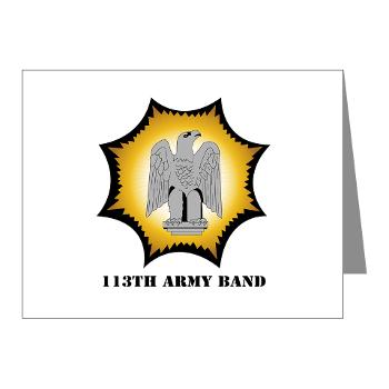 113AB - M01 - 02 - 113th Army Band with Text - Note Cards (Pk of 20)