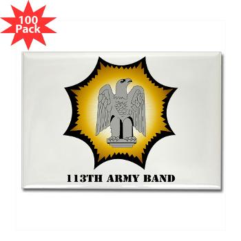 113AB - M01 - 01 - 113th Army Band with Text - Rectangle Magnet (100 pack)