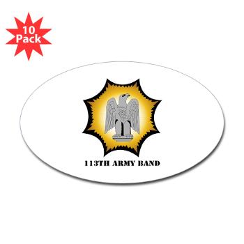 113AB - M01 - 01 - 113th Army Band with Text - Sticker (Oval 10 pk)