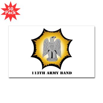 113AB - M01 - 01 - 113th Army Band with Text - Sticker (Rectangle 50 pk)