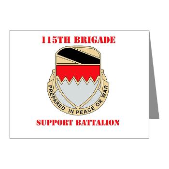 115BSB - M01 - 02 - DUI - 115th Bde - Support Bn with Text - Note Cards (Pk of 20)