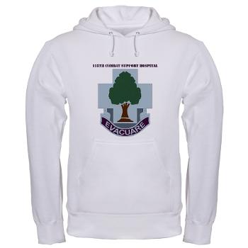 115CSH - A01 - 03 - DUI - 115th Combat Support Hospital with Text - Hooded Sweatshirt