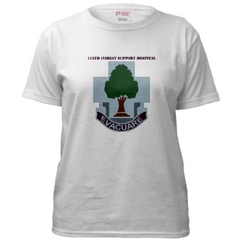 115CSH - A01 - 04 - DUI - 115th Combat Support Hospital with Text - Women's T-Shirt