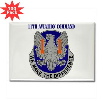 11AC - M01 - 01 - DUI - 11th Aviation Command with text - Rectangle Magnet (100 pack)