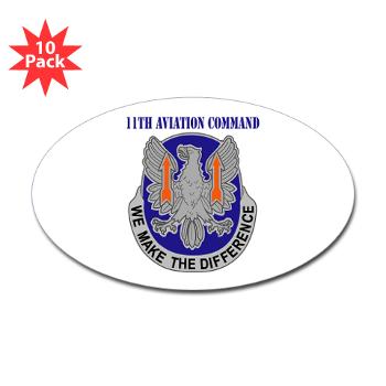 11AC - M01 - 01 - DUI - 11th Aviation Command with text - Sticker (Oval 10 pk) - Click Image to Close