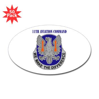 11AC - M01 - 01 - DUI - 11th Aviation Command with text - Sticker (Oval 50 pk) - Click Image to Close
