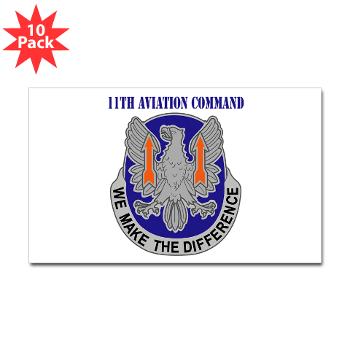 11AC - M01 - 01 - DUI - 11th Aviation Command with text - Sticker (Rectangle 10 pk)
