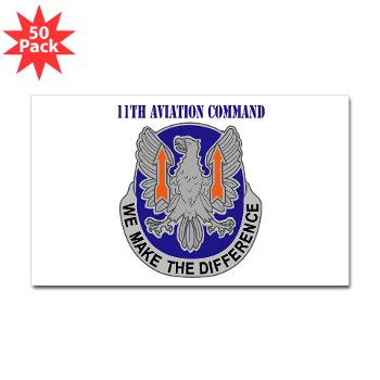 11AC - M01 - 01 - DUI - 11th Aviation Command with text - Sticker (Rectangle 50 pk)