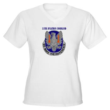 11AC - A01 - 04 - DUI - 11th Aviation Command with text - Women's V-Neck T-Shirt