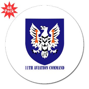 11AC - M01 - 01 - SSI - 11th Aviation Command with text - 3" Lapel Sticker (48 pk) - Click Image to Close
