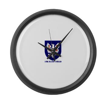 11AC - M01 - 03 - SSI - 11th Aviation Command with text - Large Wall Clock