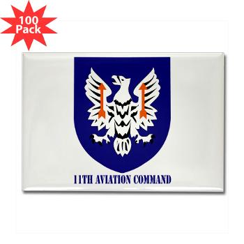11AC - M01 - 01 - SSI - 11th Aviation Command with text - Rectangle Magnet (100 pack)
