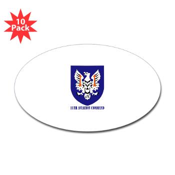 11AC - M01 - 01 - SSI - 11th Aviation Command with text - Sticker (Oval 10 pk)