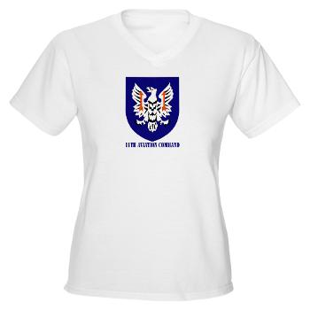 11AC - A01 - 04 - SSI - 11th Aviation Command with text - Women's V-Neck T-Shirt