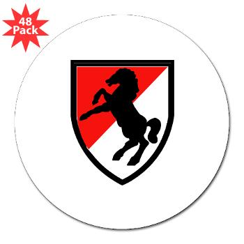 11ACR - M01 - 01 - SSI - 11th Armored Cavalry Regiment - 3" Lapel Sticker (48 pk)