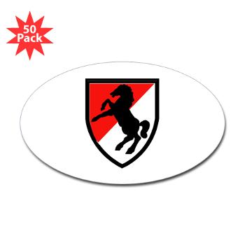 11ACR - M01 - 01 - SSI - 11th Armored Cavalry Regiment - Sticker (Oval 50 pk) - Click Image to Close