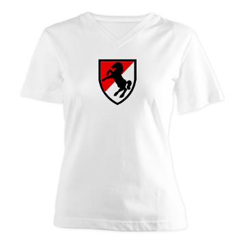 11ACR - A01 - 04 - SSI - 11th Armored Cavalry Regiment - Women's V-Neck T-Shirt